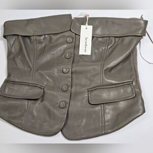 Heartloom Women's Strapless Top Size M Faux Leather